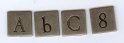 Alphabet Charms Flip over Square Medium pewter