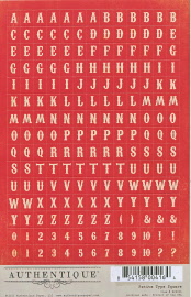 authentique - stickers petite type square red