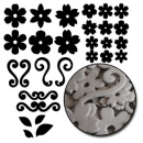 c1084 - flowers mini chipboard set