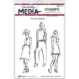 dina-wakley-media-unmounted-rubber-stamp-scribbly-fashion-figures