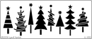 line of xmas trees