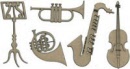 musical instruments, mini set 5 1,5x5,5