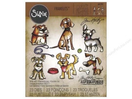 sizzix tim framelits  tim holtz crazy dogs